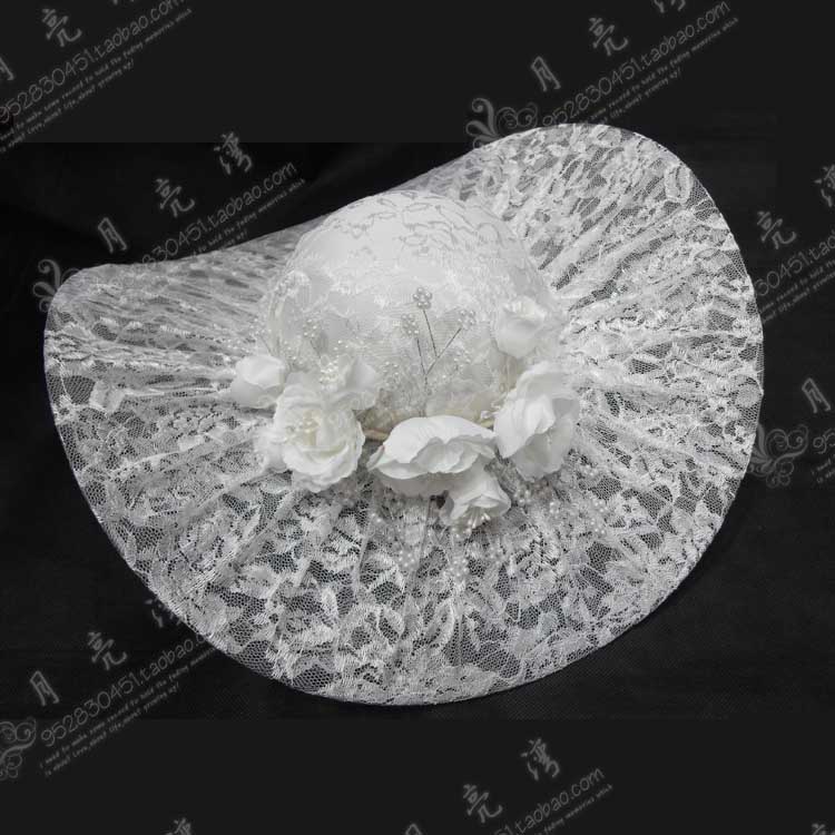 2015 New Fashion Palace Dress Decoration Lace Flower Hat Women Teething Banter Hat Beach Hat Stage Performance Hat