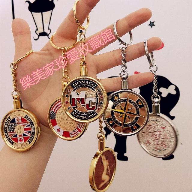 Commemorative coin special key ring Inner diameter 40mm Eagle Longyang Silver dollar Silver circle Panda Silver coin ounce coin key ring