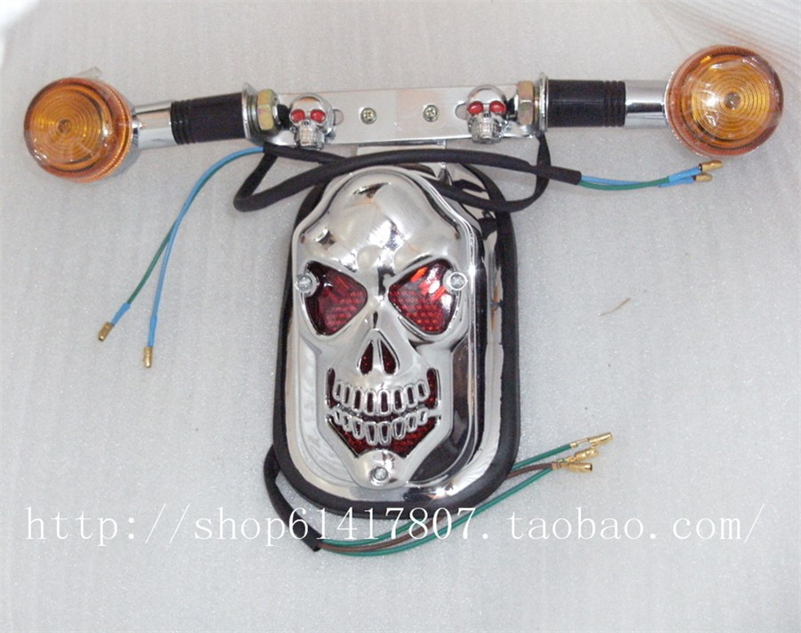 Big turtle king modified skull tail lights modified brake lights locomotive universal modified brake tail lights