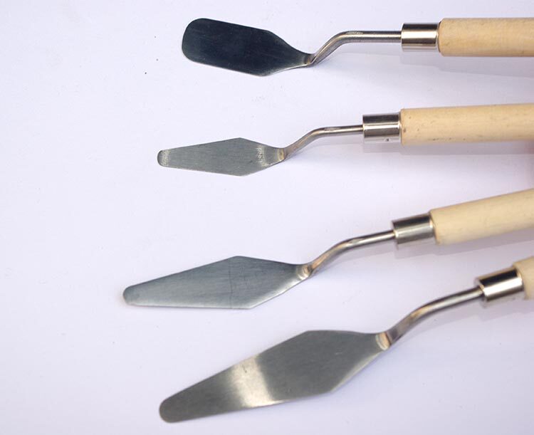 Fine art color knife Scraper Pigment knife sharp head painting knife square pigment shovel water powder knife
