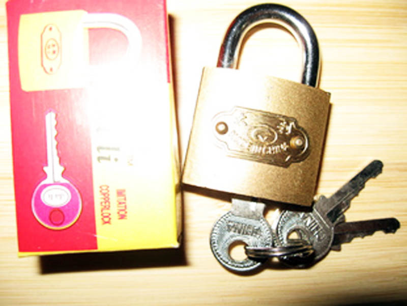 Anti-open padlock key anti-theft lock copper lock padlock room door lock slug lock office home lock