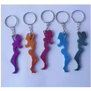 Beauty-shaped bottle opener color aluminum alloy bottle opener keychain key refining volume can be used as LOGO