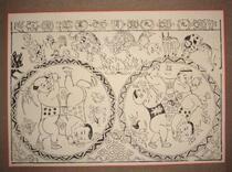 National Intangible Cultural Heritage collection presents good products Qing edition Wuqiang Woodblock New Year Painting 199 cold relief map