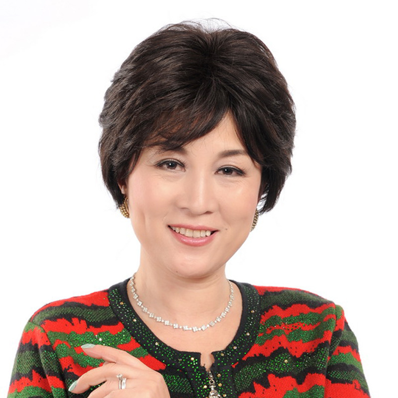 中老年假发 真发 女士整顶假发 短发蓬松发型 妈妈假发微卷发套