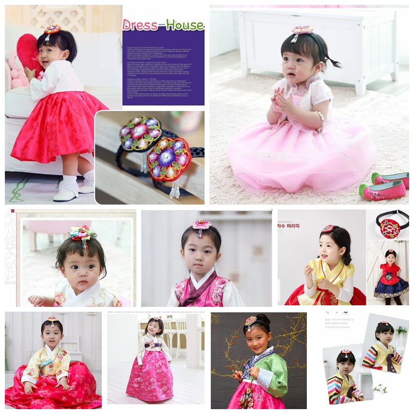 Korean version of children's hair accessories baby hair band headband girls retro ethnic style Korean national performance headdress Hanbok accessories