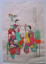 Suzhou Taohuawu woodcut New Year painting direct sale pipa sentimentalcarved print rice paper frameless gift