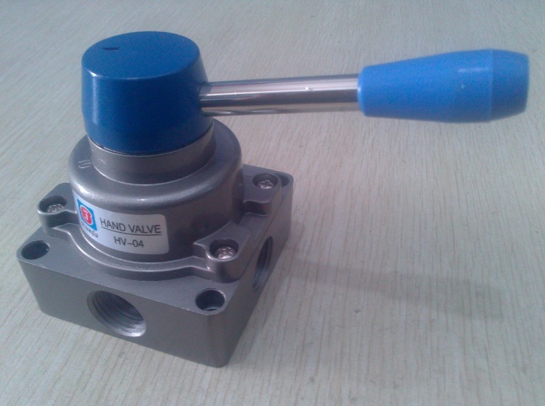 Pneumatic three-position four-way hand switch valve manual switch hand plate valve movement directional valve human air control valve HV-02 03 04