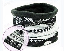 Faux cashmere double-layer scarf French velvet neck multi-function drawstring cap riding mountaineering wind mask