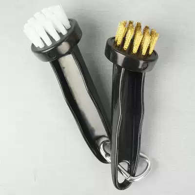 Golf brush accessories Round head brush Two kinds of bristles to clean golf clubs Metal brush Plastic brush