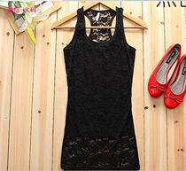 Good to coat large code spring summer dress new Korean version female dress lace elastic harnesses artificial vest set to do