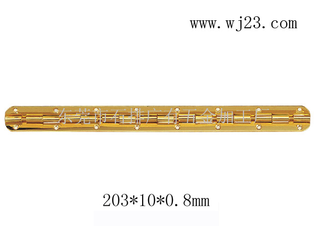 Guangdong supplies high quality gold plated 8 inches long 90 degree wooden box hinge 203*10*0 8