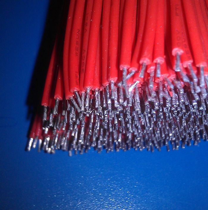 1007#24 lead wire double-ended opening 3MM soaked tin 200MM outer diameter 1 4 11 strands of copper wire