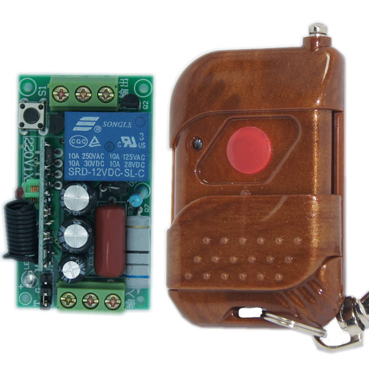 Good quality remote control switch 220V single-way point motion self-lock 100 m 1 key wireless remote start suit