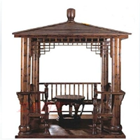 Nội thất ngoài trời carbonized gỗ ngoài trời vườn gazebo gỗ rắn gian hàng gỗ hình lục giác gian hàng vuông - Bàn ghế ngoài trời / sân bàn ghế gỗ ngoài trời