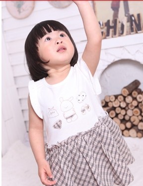 包邮丽婴十八坊夏季1-3岁宝宝童装女童背心裙纯棉连衣裙7825