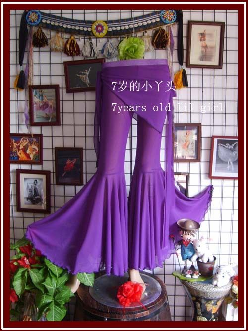 2020 New Belly Leather Dance Down Dress Mesh Yarn Round Mouth Horn Pants Dance Table Performance Clothing New Pint CN03 -Taobao