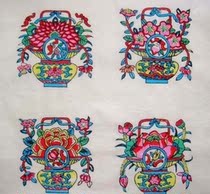 State-level intangible cultural heritage gift collection country gift Wuqiang woodcut New Year window si ji hua open