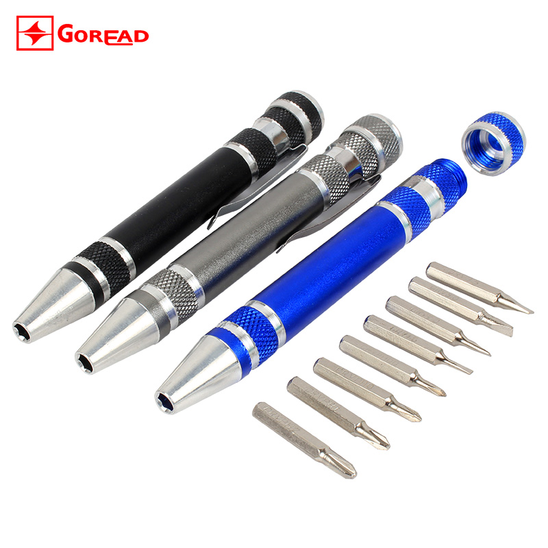 Pen type 8 head screwdriver I cross driver Home hardware repair tool Multi-functional manual suit