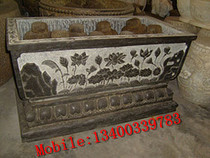 Stone Carved Flower Pot Stone Fish Tank Han White Jade Stone Carved Green Stone Carved Courtyard Decoration Stone Sculpture Pendulum 034