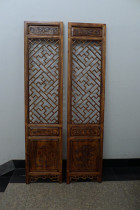 Dongyang wood carving antique Chinese decoration Entrance partition screen lattice doors and windows background wall solid wood hollow