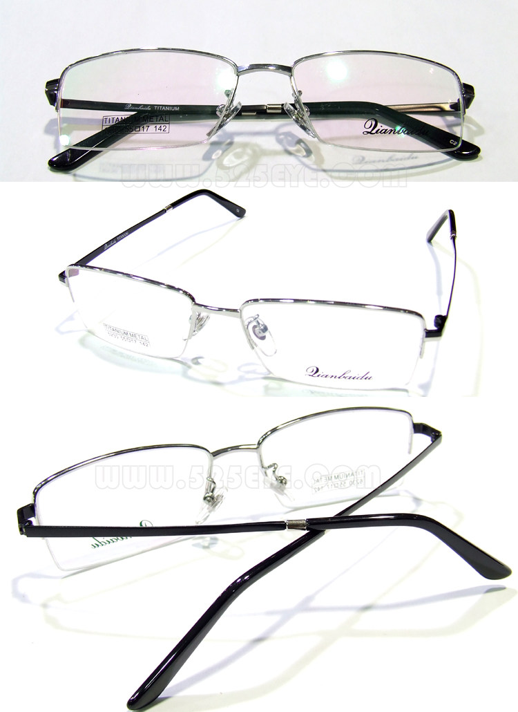 525eye Thousand Baidu 100% Pure Titanium Glasses Frame Business Men's Glasses Frame Large Two-color Half Frame 6230