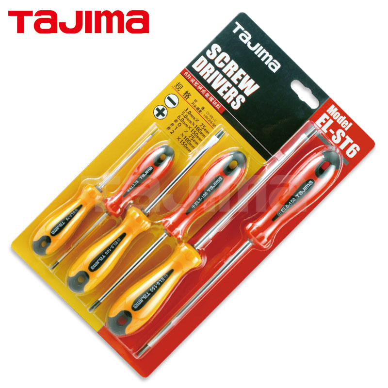 Original imported Tajima screwdriver set screwdriver household tool set ELST6 6 pack