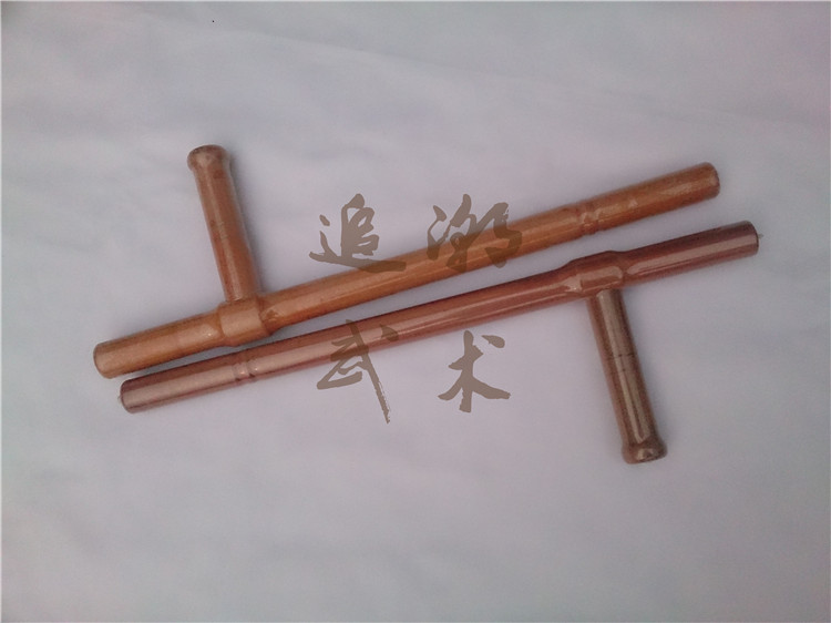 Martial Arts Double-Tee-Type Stick with Anti-Body T-Type Inflection Cross Double-Pear Hearts Wood Shop Long Recommendation