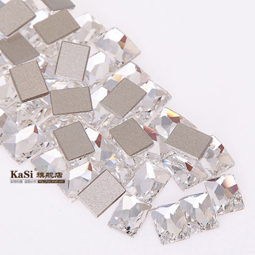 长方形水钻美甲店常用钻手机钻颜色:白水晶规格:8mm*6mm10颗装