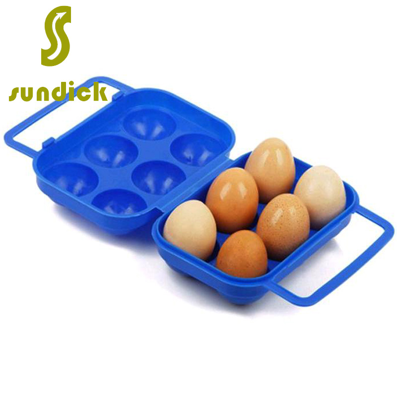 Outdoor camping shockproof portable egg box Egg tray refrigerator egg box 2 pieces 6 pieces 12 pieces of picnic supplies