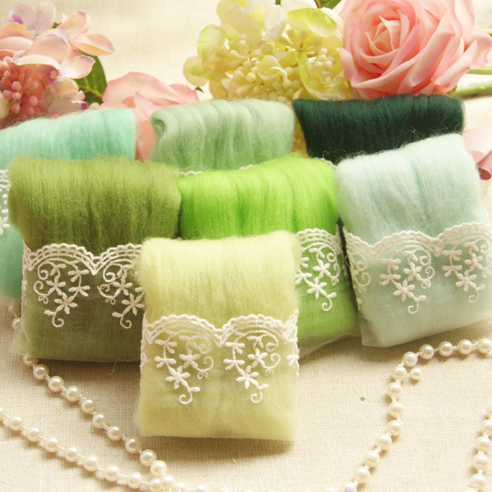 Green tether wool brush strips one thousand cherry wool felt wool felt handmade diy imported high-quality raw material suit