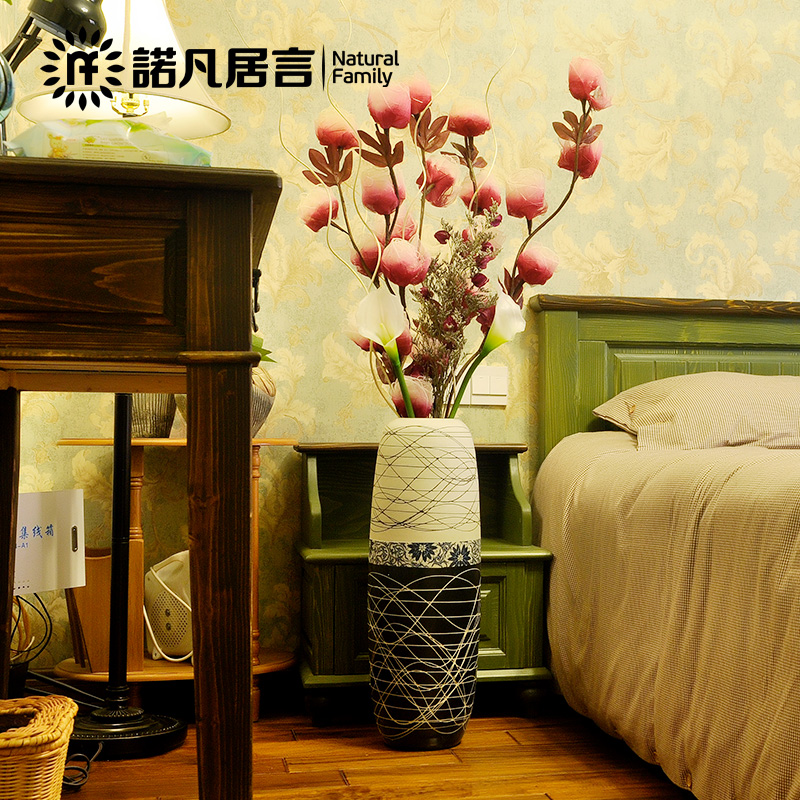 Household act the role ofing is tasted ceramic vase landing suit I and contracted decorate fake flowers, artificial flowers, veins dried flower simulation