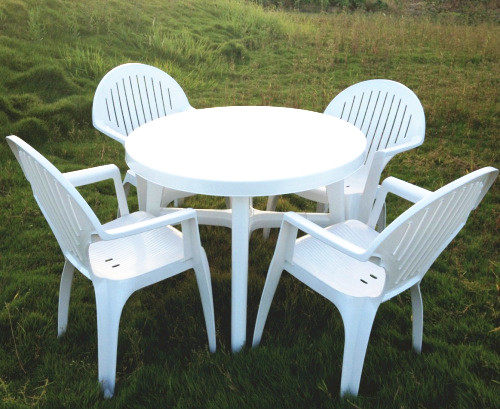 Outdoor Great Platoon Stalls Night Market Barbecue Plastic Table And Chairs Patio Outdoor Beach Cold Drinks Hotel Leans Back Chair Sub-Round Table Sub