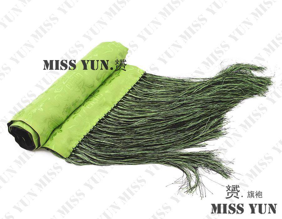 Golden branches and jade leaves jacquard plain color ruffled two-color long tassels with Cheongsam shawl red black and white multi-color