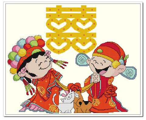 ● Hu Lili Cross embroidered ● D M C kit Baitang with 3D 5D precise printed imprint