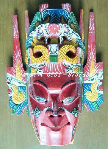 Wood carving, wood carving, face, face, Beijing opera, Peking opera, Sichuan opera ornaments