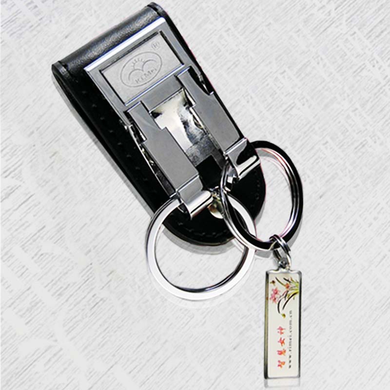 Japan and the United States double ring keychain men's waist key chain wear belt key ring stainless steel keychain