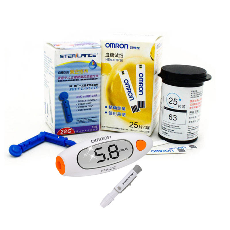 欧姆龙血糖仪HEA-232型电子糖尿病检测仪家用带25条试纸