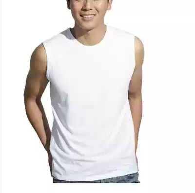 New sleeveless round neck shirt white vest physical fitness clothing outdoor vest casual vest