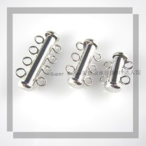 DIY professional ornament accessories 925 pure silver straight buckle straight row button necklace buckle bracelet double three-four-row