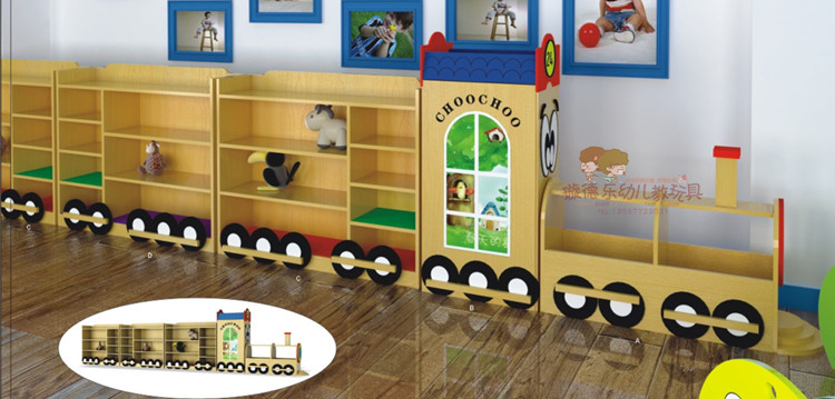 Bunny Bear Kindergarten Toy Cabinet Packing Cabinet Toy Rack Log Toy Cabinet Styling Cabinet