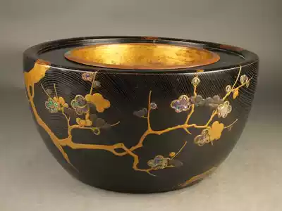 Japan's sangmei wooden golden snail inlaid old stove tea set