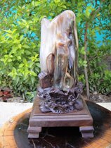 Value-added green material boutique Myanmar tree fossil wood jade ornaments TV cabinet Bogu rack Orchid rack 91996#