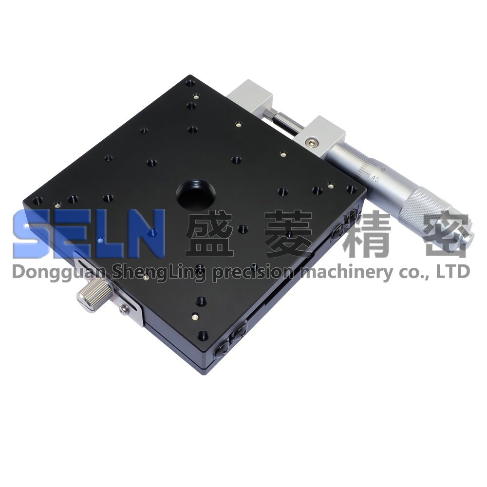 售X轴LX100-R交叉滚子导轨高精度千分尺手动旋转可调架平滑台