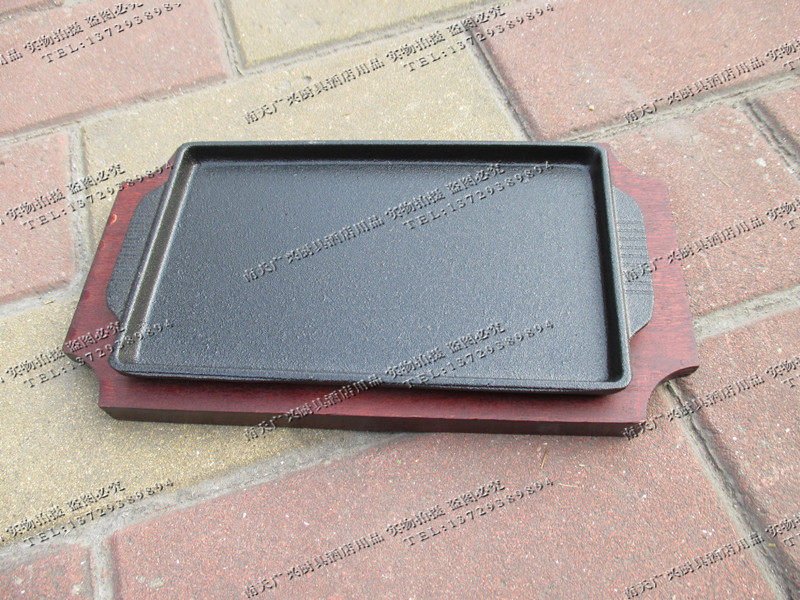 Teritō 17cm Japanese style square iron plate rectangular non-stick teppanyaki