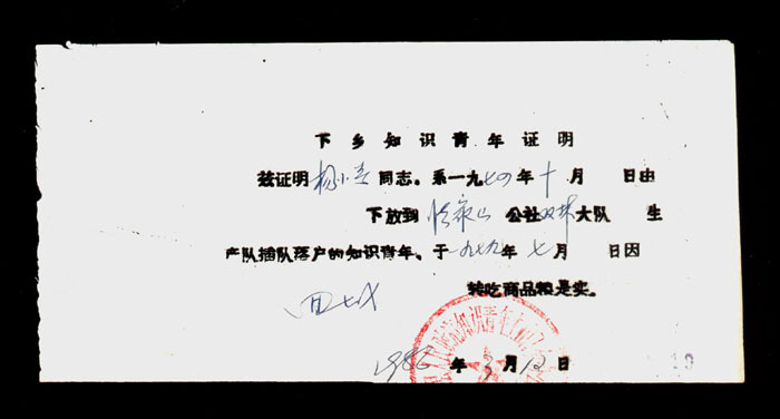 Ticket collection 132 Jiangxi Qingjiang 1986 Lower township governor's transfer commodity grain certificate has been practical and random one