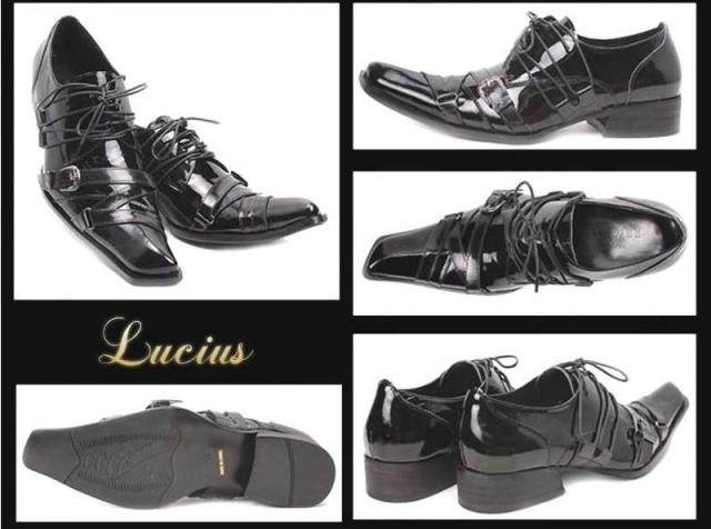 New Japanese casual shoes leather patent leather pointed toe shoes business men's shoes