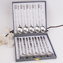 Korean original imported brand cooking kitchenware Golden Bell stainless steel spoon chopsticks 10 sets