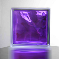 190*190 * 80mm inner color violet glass brick glass brick effect diagram Hangzhou glass brick