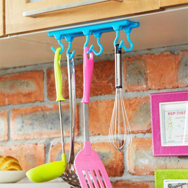 Special Price Fashion Candy Color Kitchen Ceiling Hook Suspended Ceiling Integral Cabinet Containing rack 3M TRACELESS GLUE LOAD BEARING 2KG