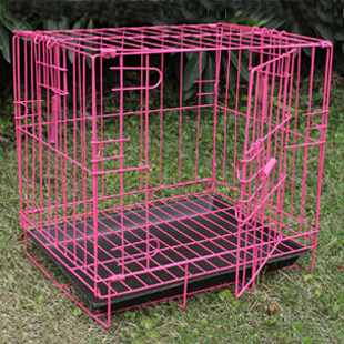 Dog cage rabbit cage pigeon cage pet cage spray plastic folding wire cage with tray small medium-sized dog cage small medium